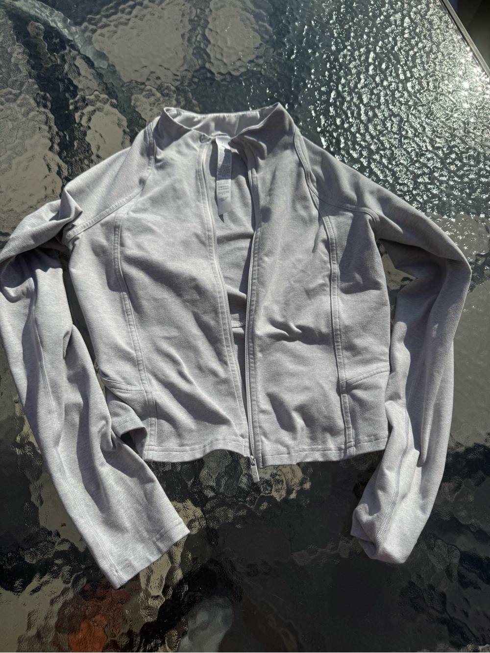 Lululemon Light Gray Women's Zip-Front Jacket with matching pants set